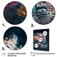 Cute Tiger Floral Art Wall