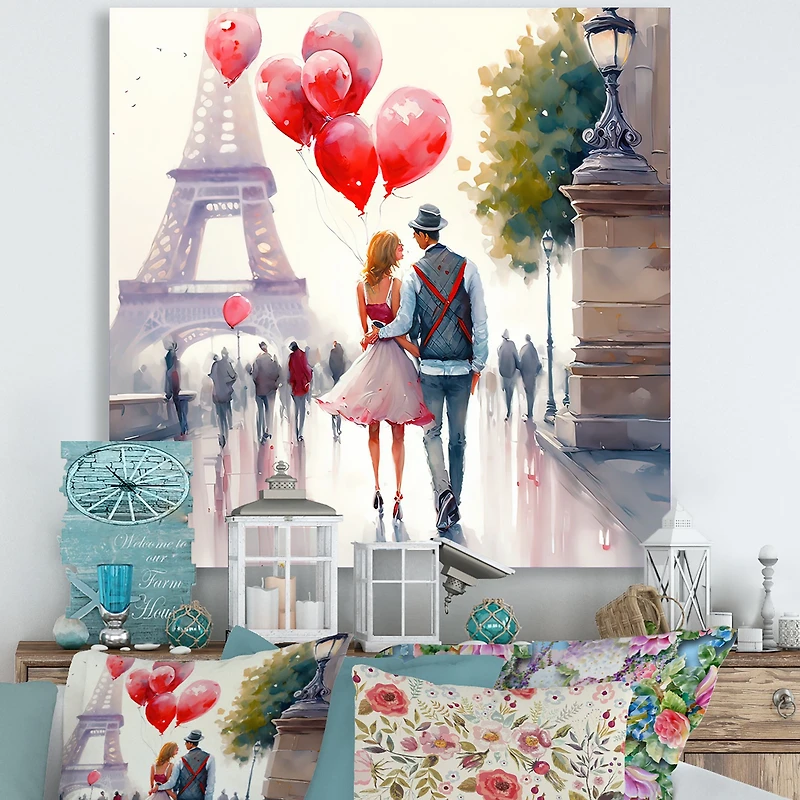 Couples Love Paris Wall Art