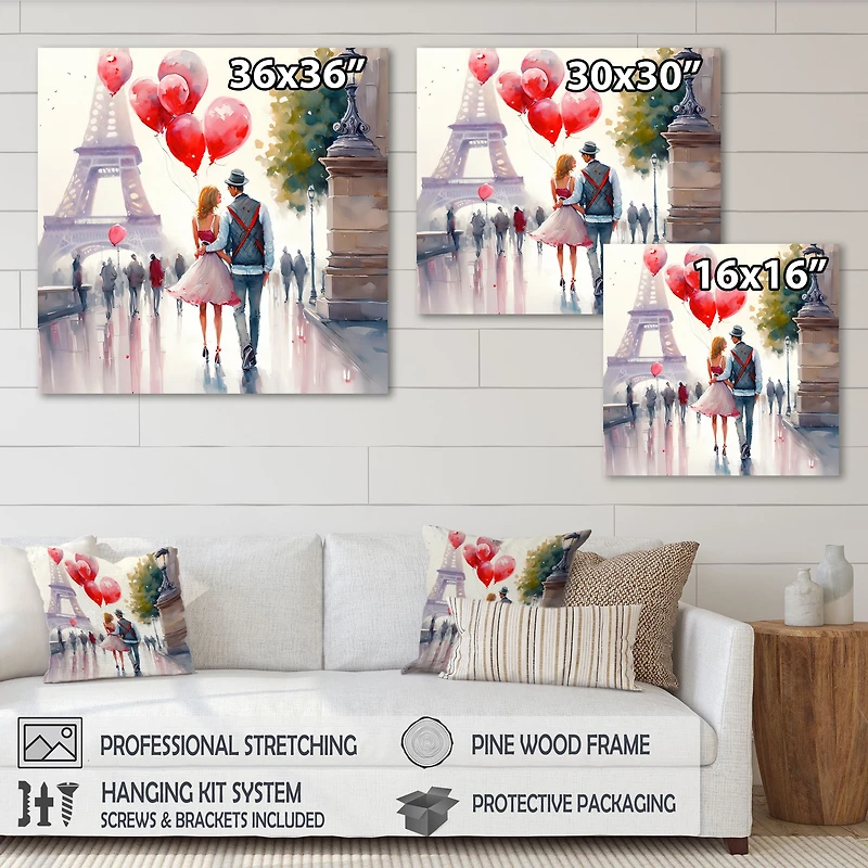 Couples Love Paris Wall Art