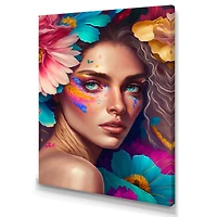 Floral Woman Portrait Wall Art