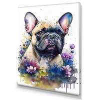 Cute Frenchie Floral Art I Wall
