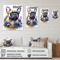 Cute Frenchie Floral Art I Wall