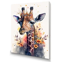 Cute Giraffe Floral Art I Wall