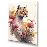 Cute Puma Floral Art Wall