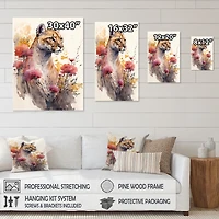 Cute Puma Floral Art Wall