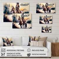 Western Cowboy Riding A Horse Wall Art