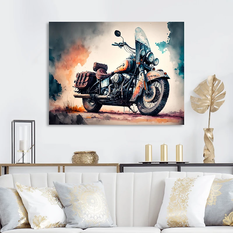 Motorcycle Parked The Desert I Wall Art