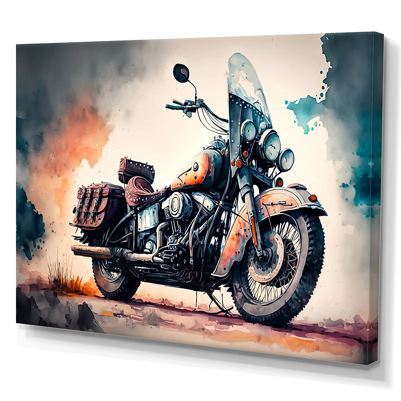 Motorcycle Parked The Desert I Wall Art