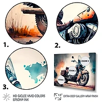 Motorcycle Parked The Desert I Wall Art