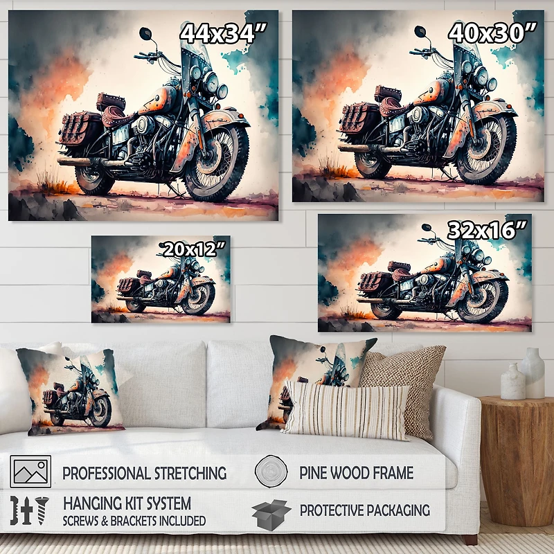 Motorcycle Parked The Desert I Wall Art