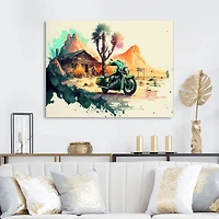 Motocycle On The Side Of Road Wall Art
