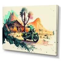 Motocycle On The Side Of Road Wall Art