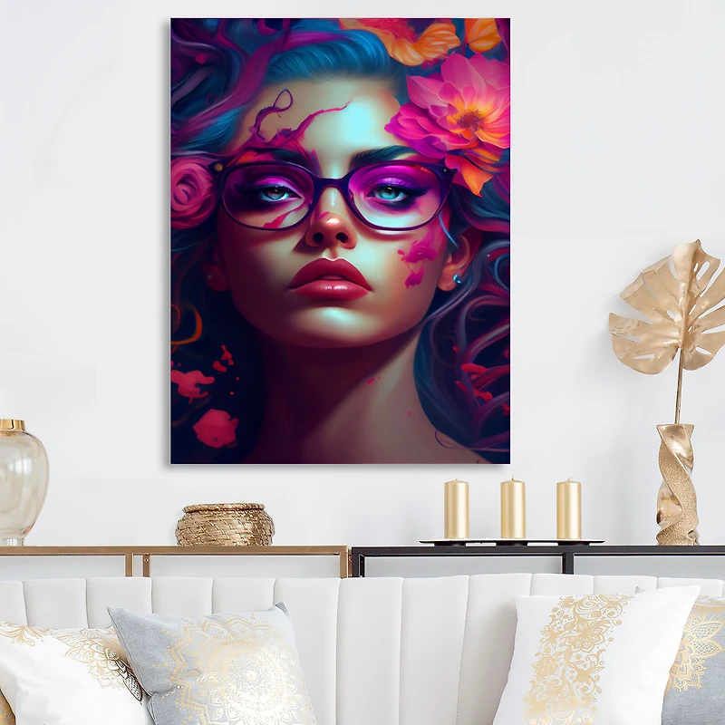 Woman With Blue Hair Wall Art