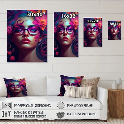 Woman With Blue Hair Wall Art