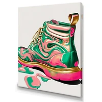 Pink And Green Art Deco Army Shoes Wall
