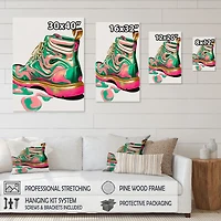 Pink And Green Art Deco Army Shoes Wall