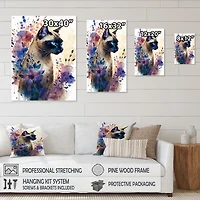 Cute Siamese Floral Art I Wall