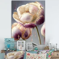 Cream And Purple Tulip Wall Art