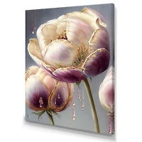 Cream And Purple Tulip Wall Art