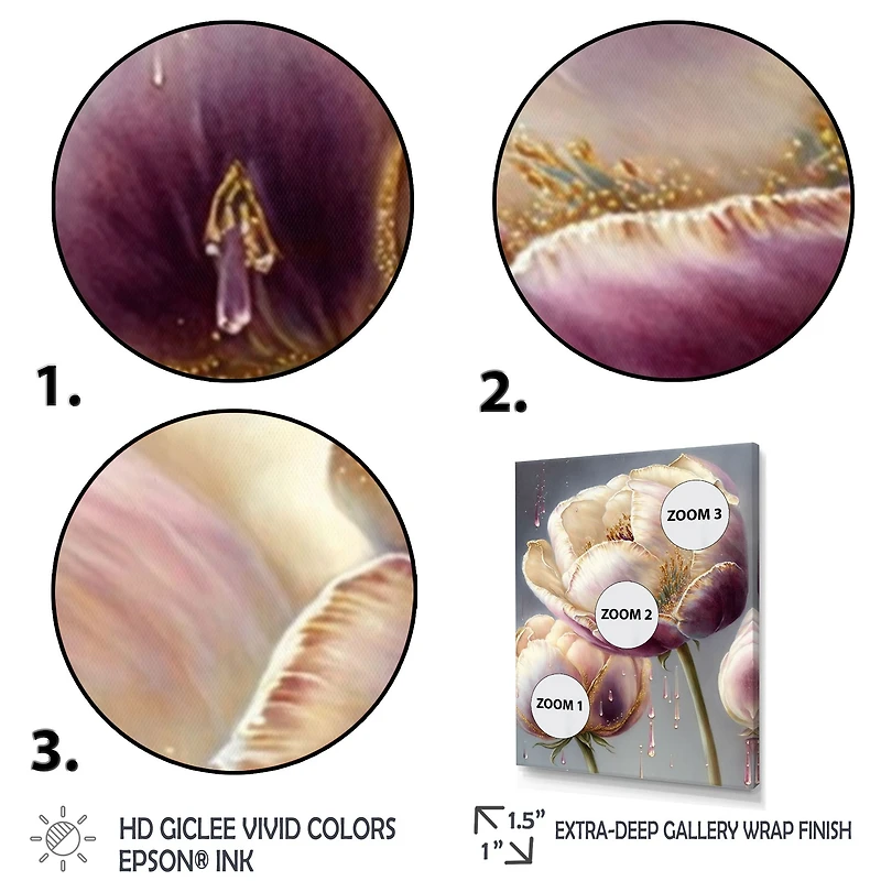 Cream And Purple Tulip Wall Art