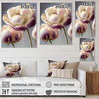 Cream And Purple Tulip Wall Art