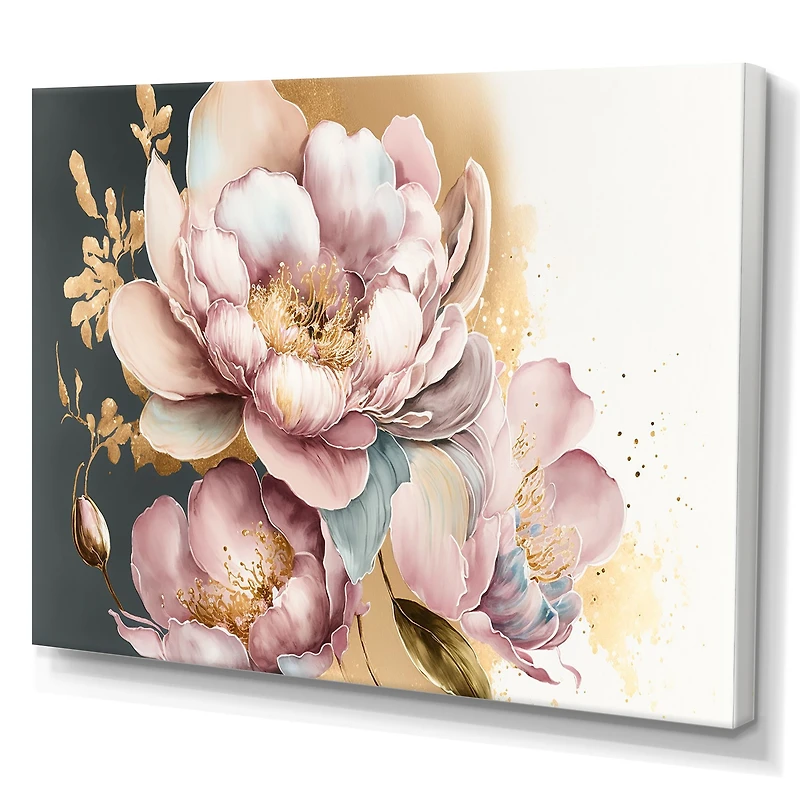 Pink And Gold Orchid Flower Wall Art