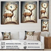 Deer With Blooming Antlers Wall Art