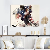 Usa Hockey Player Action Wall Art