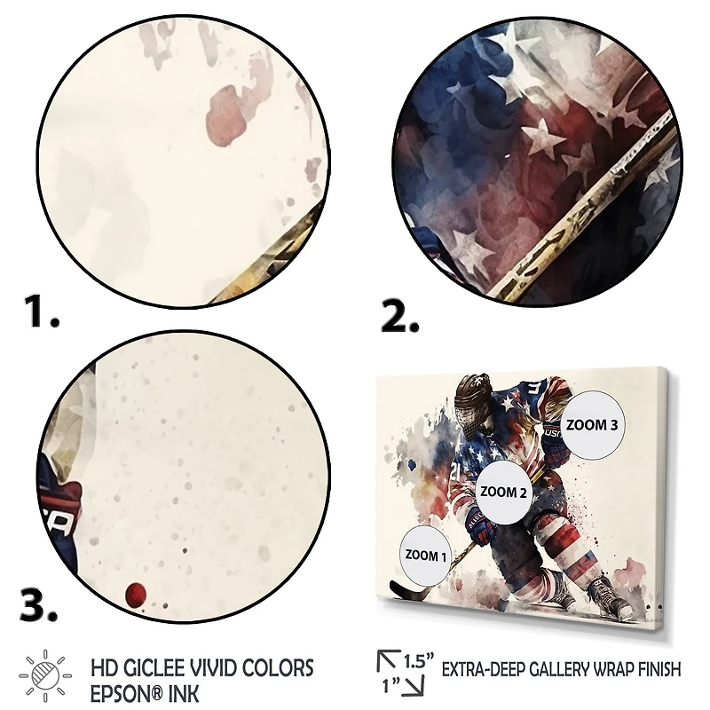 Usa Hockey Player Action Wall Art