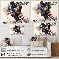 Usa Hockey Player Action Wall Art