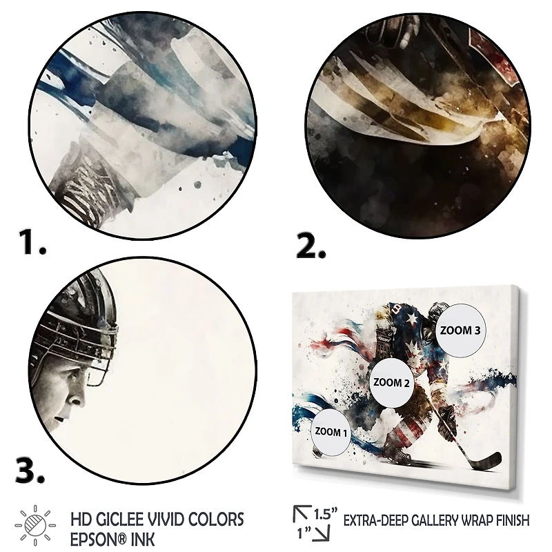 Usa Hockey Player Action VI Wall Art