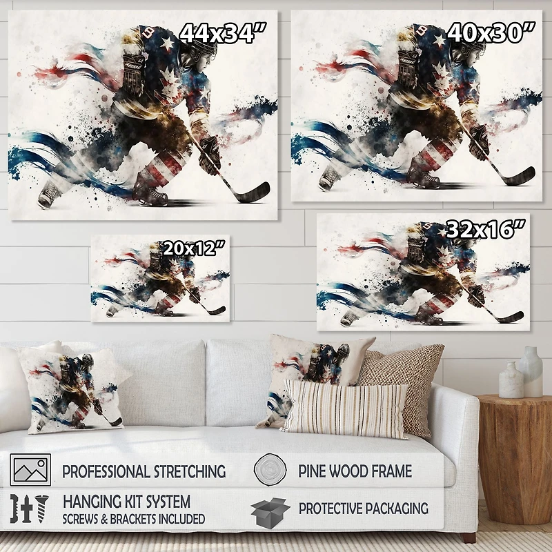 Usa Hockey Player Action VI Wall Art