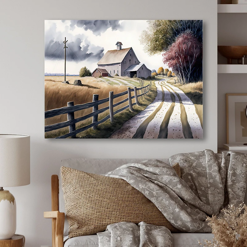 Calm Red Barn Spring VII Wall Art