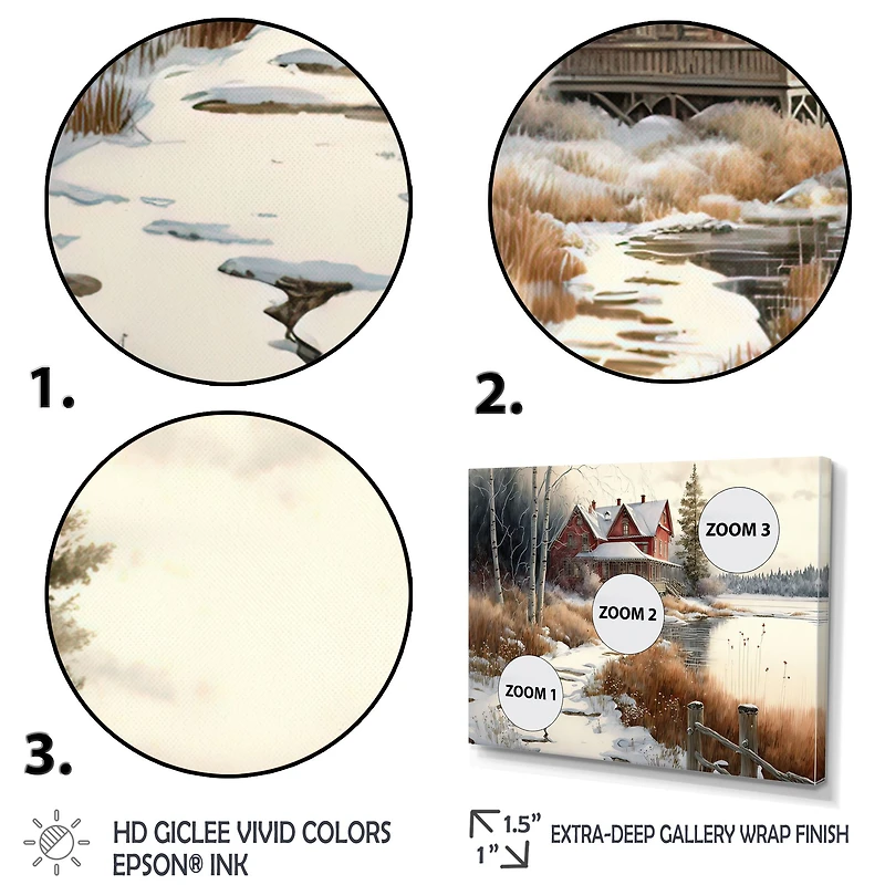 Calm Red Barn Winter Wall Art