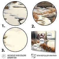 Calm Red Barn Winter Wall Art