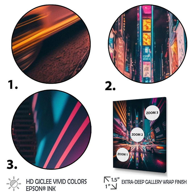 Futuristic New York City Neon Wall Art