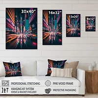 Futuristic New York City Neon Wall Art