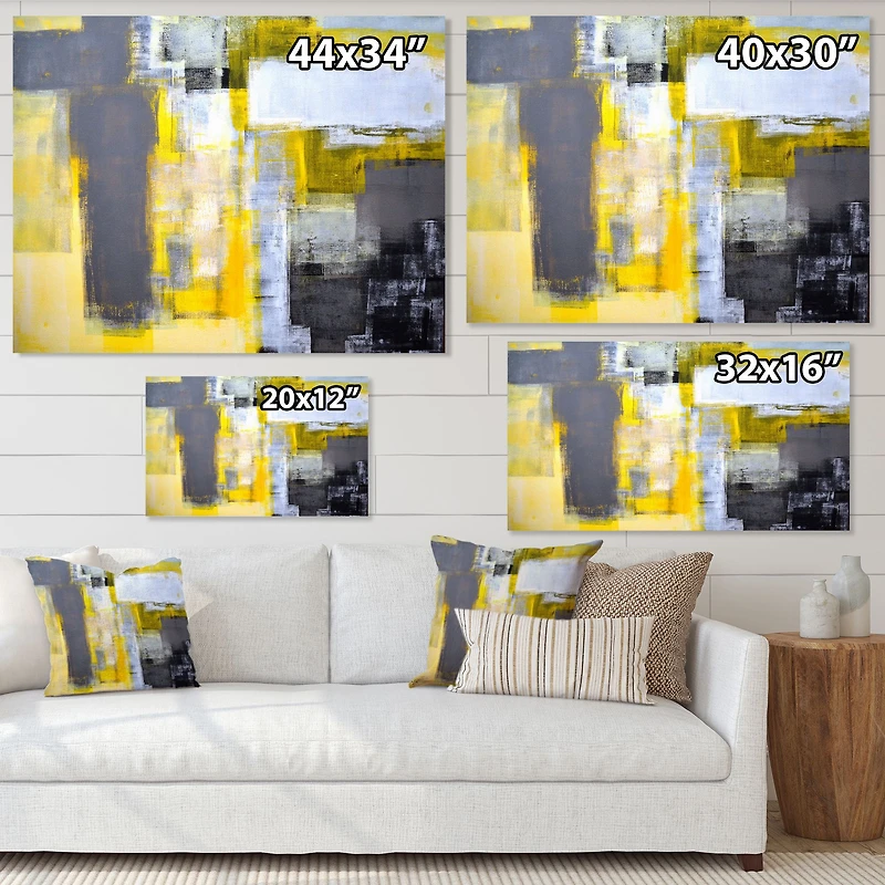 Grey and Yellow Blur Canvas Art Print