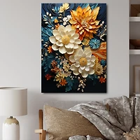 Orange and Teal Botanical Whirlwind – Dynamic Abstract Nature