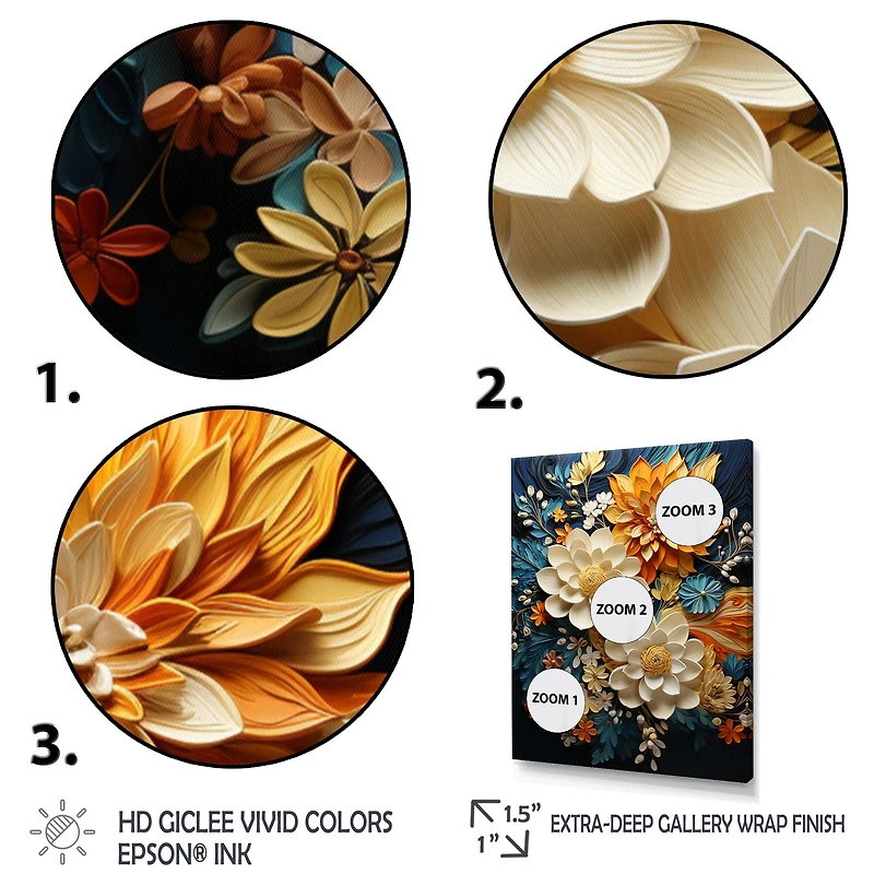 Mouvement botanique moderne « Teal and Orange Botanical Motion »