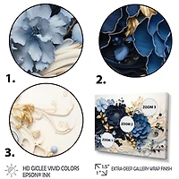 Blue Wildflowers in Ink – Flowing Botanical atercolor