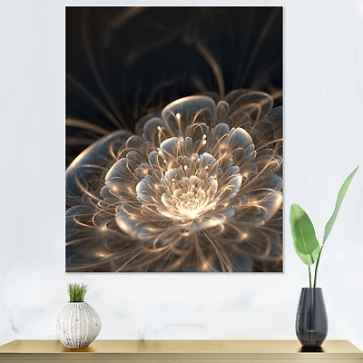 Fractal Flower with Golden Rays  Canvas Art Print