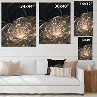 Fractal Flower with Golden Rays  Canvas Art Print