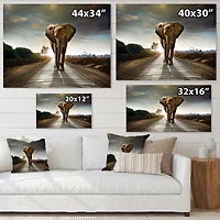 Toile imprimée « Single Walking Elephant »