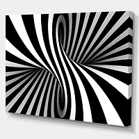 Black and White Spiral Digital Canvas Art Print