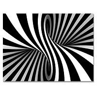 Black and White Spiral Digital Canvas Art Print