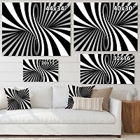 Black and White Spiral Digital Canvas Art Print