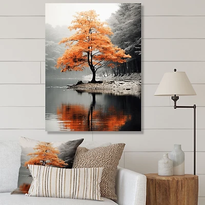 Paysage forestier serein orange et gris « Autumn Elegance »