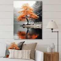 Paysage forestier serein orange et gris « Autumn Elegance »