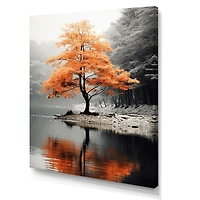 Autumn Elegance – Orange and Grey Forest Serenity